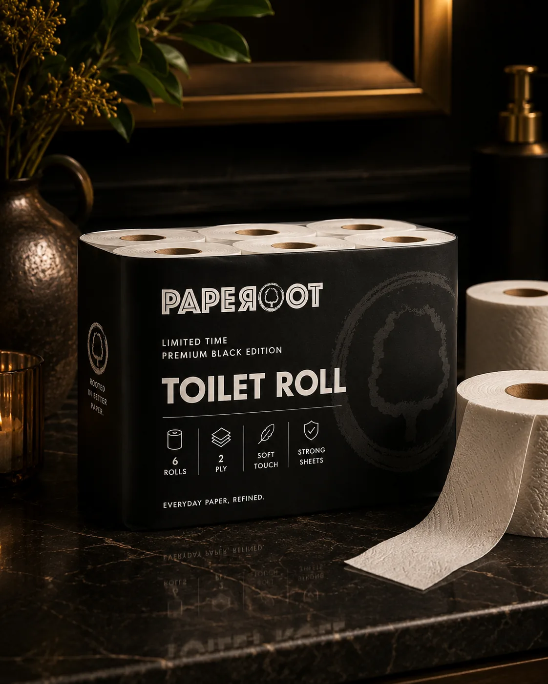 Paperoot Black Edition prelaunch concept visual